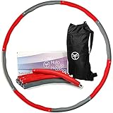 TeKnight® Stabiler Hula Hoop Reifen für Erwachsene- Rot und Grau - Designed in Germany - 1,1 KG...