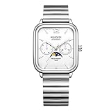 Kompakte Multifunktionsuhren For Damen Und Herren, Wasserdicht, Quarzwerk, Edelstahlarmband,...