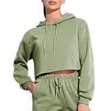 OCCOKO Damen-Hoodie mit Langen Ärmeln, Rundhalsausschnitt, Kordelzug, trendiges Herbst-Sweatshirt,...