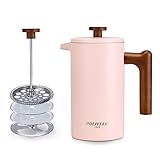 Poliviar French Press Kaffeemaschine 1 Liter/8 Tassen, French Press Kaffeebereiter Doppelwandige...