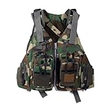 Angel-Rettungsweste for Erwachsene mit Mehreren Taschen, Schwimmweste for Kajakfahren, Bootfahren,...