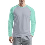 Generisch Sommerhemd Herren Langarm, T-Shirts Für Rundhals Langarm Shirt Basic T Männer Laufshirt...
