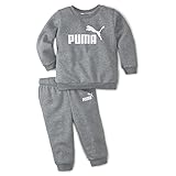 PUMA 846141 Unisex Baby Minicats Ess Crew Jogger Fl Jogginganzug, Medium Gray Heather, 86 EU