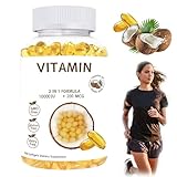 Vitamin 10000 IE 200 Mcg, 300 Kapseln Mit Nativem Kokosöl, 2-in-1-Vitaminkomplex,...