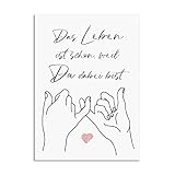 Nastami Postkarte Das LEBEN ist schön, weil DU dabei bist! Geschenk Freundin Postkarte Du bist toll
