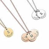 TMT Personalisierte Kette Mit Buchstaben (silber gold rosegold) Mutter Tochter Kette Mit Gravur...