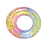 ORFOFE Regenbogen-schwimmring Tragbar Schwimmer Funkelnd Schwebend Farbe Schwimmbad Erwachsene...