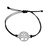 Nuoli® Lebensbaum Armband Damen Silber (verstellbar bis 20cm) Baum des Lebens Armbändchen für...