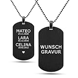 Mister Boncuk® MiliChain Premium Dog Tag kette aus Edelstahl - Herren Halskette mit Gravur -...