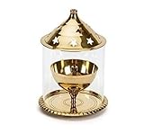 BRACOP® Messing-Öllampe mit 50 gratis Baumwolldochten Diya Batti dekorative Ghee-Lampe für Diwali...