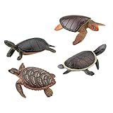 MAJORMENCH 4 Stück Teiliges Realistische Schildkrötenmodelle aus Kunststoff Naturgetreue...