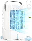 Klimaanlage Mobil, 4-in-1 Mobiles Klimagerät, 900ml Wassertank Luftkühler mit Wasserkühlung, 3...