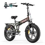 ENGWE E Bike Klapprad, 48V 13Ah Removable Akku bis 120km，20×4.0 Zoll Fette Reifen, 7-Speed E-Bike...