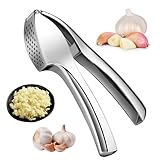 Knoblauchpresse aus Edelstahl für die Küche - Einfaches Ausdrücken von Knoblauch und Ingwer -...