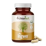 Ingwer Kapseln Bio 160 Stück | 500 mg Ingwer-Pulver pro Kapsel | aus 100% Ingwerpulver in höchster...