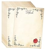 20 Blatt Zertifikatspapier Vintage Stil mit gedrucktem Wachssiegel Siegel DIN A4 weiß 120g starkes...