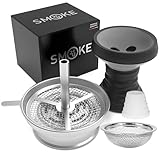 Smoke2u Shisha Steinkopf Set, Premium Shisha Kopf Set mit Kaminaufsatz, Universal Wasserpfeife...