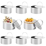 ZOFUN 8 Stück Servierringe Dessertringe 8cm, Dessertringe und Speiseringe Dessertringe mit Pusher,...