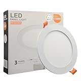 FactorLED LED-Downlight, rund, 15 W (150 W), schmal, Ø 170 x 22 mm, 1650 lm, runde Einbauplatte,...
