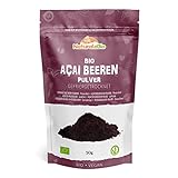 Acai Beeren Pulver Bio - Gefriergetrocknet - 50g. Pure Organic Acai Berry Powder - Freeze-Dried. Aus...