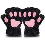 AffeGifts Katzenpfoten Handschuhe Cosplay, Plüsch Therian Handschuhe Netter Halber Finger...