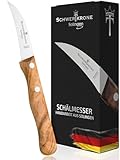 SCHWERTKRONE® Schälmesser gebogen Premium [MADE IN SOLINGEN - GERMANY] - Gemüsemesser Obstmesser...