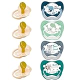 nip LATEX Schnuller mit Ring 4er Pack, Sauger weichem Naturkautschuklatex, stillfreundlich,...