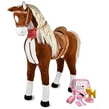 Pink Papaya - 125 cm Stehpferd ELSA + Putztasche - das riesige Pferd zum Reiten, Stehpferd XXL, bis...