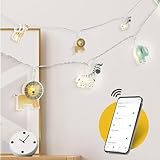 CozyHome Safari Lichterkette Kinderzimmer - Fernbedienung via App & 20 LED Tiere I 5m USB Stecker I...