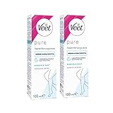 Veet Pure Haarentfernungscreme - 2er Pack - für Körper, Arme & Beine - Enthaarungscreme für...