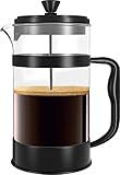 KICHLY French Press Kaffeemaschine- Tragbare Cafetière mit Dreifachfilter- Hitzebeständiges Glas...