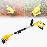 XUXIAO Bodenfräse, Tragbarer Grubber, Gartenfräse, Handgeführte batteriebetriebene Motorfräse,...