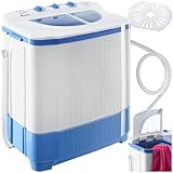 tectake® portable, mobile 4,5 kg Mini Waschmaschine + 3,5 kg Wäscheschleuder Kombination, Toplader...