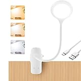 TIMAIYE Leselampe Bett, LED Touch-Dimmen Klemmlampe, 3 Farbe und 3 Helligkeit Augenschutz Bettlampe,...