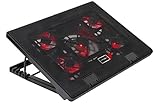 Mars Gaming MNBC2 Cooling Base for Gaming Laptops up to 17.35 inches (5 Ultra-Silent Fans, Red LED,...