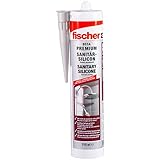fischer Premium-Sanitärsilikon, Silikon zum Abdichten & Verfugen im Sanitär- und Küchenbereich,...