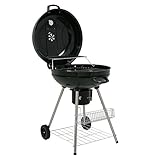 BBQ-Toro Kugelgrill Ø 57 cm | BBQ Kugelgrill Holzkohle, Barbecue Kugelgrill mit Thermometer, Grill...