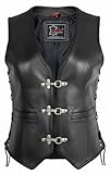 Damen Lederweste, Bikerweste, Motorradlederweste, Clubweste, Chopperweste, Rocker Weste, Kutte,...