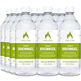 12 x 1L Brenngel für Gel Kamine & Gel Feuerstellen - Hergestellt aus Premium Bio-Ethanol 96,6% Vol....