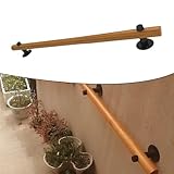 Handlauf aus Kiefernholz, 50 cm, Wandmontage, Treppengeländer mit Halterungen, natürliches...