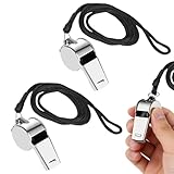 2 Stück Edelstahl Trillerpfeife,Schiedsrichter Pfeife,Pfeiffe,Pfeifen,Whistle,Trillerpfeife...