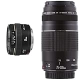 Canon EF 50mm F1.4 USM Standardobjektiv (58mm Filtergewinde) schwarz & EF 75-300mm F4.0-5.6 III...