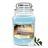 Yankee Candle Duftkerze im Glas (groß) | Beach Escape | Kerze mit langer Brenndauer bis zu 150...