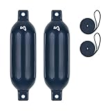 Mesle Fender Boot Dura 2er Set mit Leine, ø 16 cm | 58 cm lang, Langfender aufblasbar, Bootsfender,...