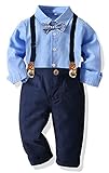 Baby Jungen Anzug Bekleidungssets Kleid Strampler hosenträger Fliege Krawatte 4tlg Anzug Gentleman...