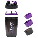 VIGIND Protein Shaker 500ml, Eiweiß Shaker mit Kugel, Auslaufsichere Sport Shake Flasche für Gym,...