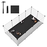 SONGMICS Kleintiergehege mit Bodenplatten, Laufstall mit Abnehmbarer und wasserfester Unterlage,...