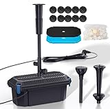 Biling Teichfilterpumpe mit Filter, All-in-One 2500L/H 40W Teichpumpe Filter Einstellbares...