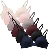 Adigau BHS für Mädchen Teenager Bra 6er Baumwolle Bralette Ohne Bügel Unterwäsche für Kinder...