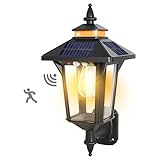 Moman Solarlampe für Außen, Vintage Solarleuchte für Außenwand mit Bewegungsmelder 2200mAh 4...